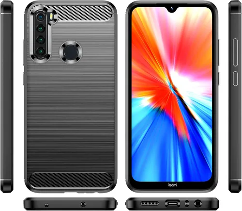 Vista 8 de Funda protectora para Xiaomi Redmi Note 8 de fibra de carbono, TPU suave, antideslizante, duradera, ligera, protectora para Redmi Note 8, negro