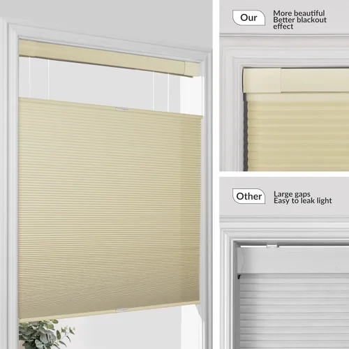 Vista 8 de BERISSA Persianas celulares sin cordones, sin herramientas, sin taladro, para ventanas de interiores, fáciles de instalar, 20 pulgadas de ancho x 36