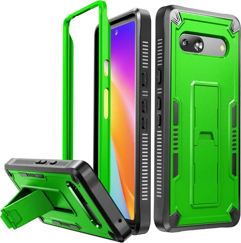 Vista 15 de URBANITE Funda protectora resistente a prueba de golpes para Google Pixel 7, de grado militar, con protector de pantalla y soporte (rosa)