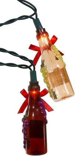 Vista 6 de Kurt Adler UL - Botella de vino de 10 luces con juego de luces adhesivas