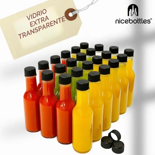Vista 4 de nicebottles Botellas de salsa picante, 5 oz - Paquete de 24