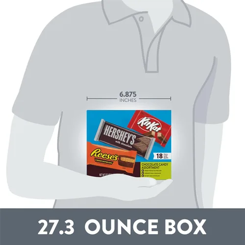 Vista 4 de HERSHEY'S, KIT KAT and REESE'S - Caja variada de dulces de chocolate con leche, 27.3 onzas (18 unidades)
