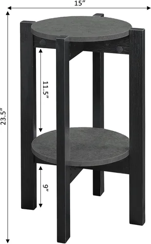 Vista 3 de Convenience Concepts Newport - Soporte mediano para plantas, cemento sintético, color negro Cemento sintético/negro