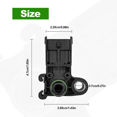 Vista 2 de MAP Sensor 55573248 Colector de presión de aire absoluta – Sensor MAP Interruptor de admisión de aire compatible con GMC 07-13 Sierra 1500; Buick