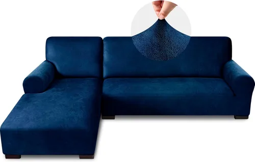 Vista 34 de Fundas para sofá modular, funda para sofá con aspecto de cuero, forma de L, 2 piezas, funda elástica suave para sofá seccional, protector de muebles