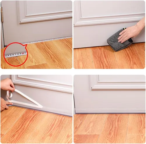Vista 3 de Tira de sellado de puerta, burlete de puerta, cinta de sellado para puertas, ventanas y ducha (0.98 pulgadas, negro)