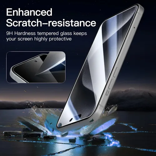 Vista 144 de NEW'C Paquete de 3 protectores de pantalla de privacidad para iPhone Air/iPhone 17 Air (6.5 pulgadas), película de vidrio templado antiespía