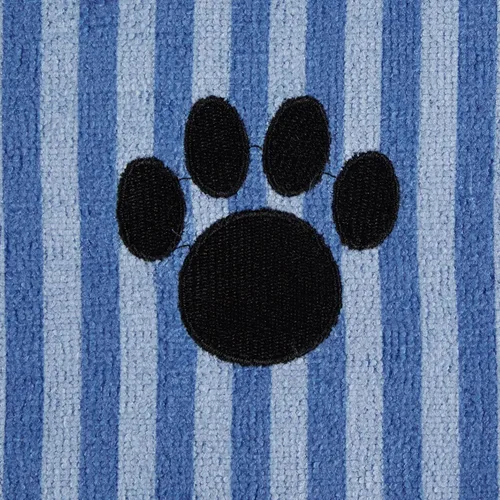 Vista 4 de Toalla para mascotas bordada DII Design, 44 x 27.5 pulgadas, azul rayado