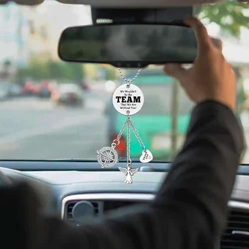 Vista 4 de Regalos para jefe compañero de trabajo, adorno colgante para espejo retrovisor del automóvil, accesorios colgantes para agradecimiento al jefe