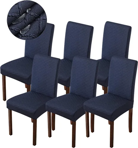 Vista 17 de Genina Fundas impermeables para sillas de comedor, fundas para sillas Parsons de cocina, fundas para sillas Parsons (beige, 2 piezas)
