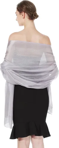 Vista 3 de BEAUTELICATE Bufanda sedosa, chales ligeros y envolturas para vestido de noche, boda, fiesta, novias, mujeres, varios