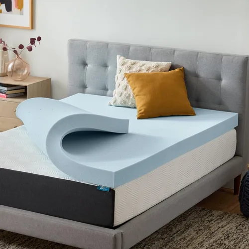 Vista 12 de Lucid Cubrecolchón de espuma viscoelástica con infusión de carbón de bambú de 2 pulgadas - Tamaño Twin - Control de humedad y olor - Ventilado