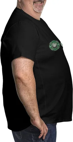 Vista 5 de Camiseta básica de manga corta para hombre, talla grande, para campamento