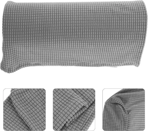 Vista 9 de FOMIYES 2 fundas elásticas universales para reposabrazos de sofá, fundas de forro polar para sofá, silla, protector de muebles, gris claro, 16.53 x