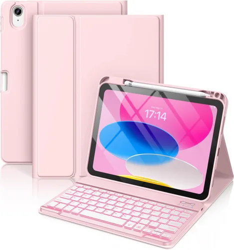 Vista 19 de Hamile Funda para iPad de 11ª y 10ª Generación con Teclado - Funda de Teclado Folio Inalámbrico Desmontable con Retroiluminación de 7