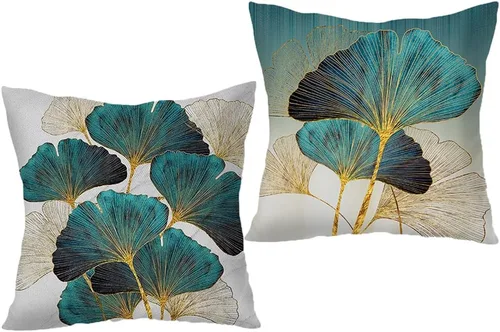 Vista 9 de Juego de 2 fundas de almohada decorativas de terciopelo de invierno con copos de nieve beige, 18 x 18 pulgadas, funda de cojín cuadrada