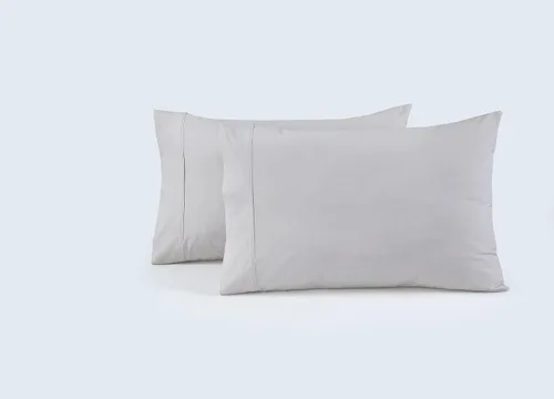 Vista 18 de Juego de 2 fundas de almohada 100 % percal de algodón, suaves y transpirables, tela ligera, tejido suave y aireado, para ella o él