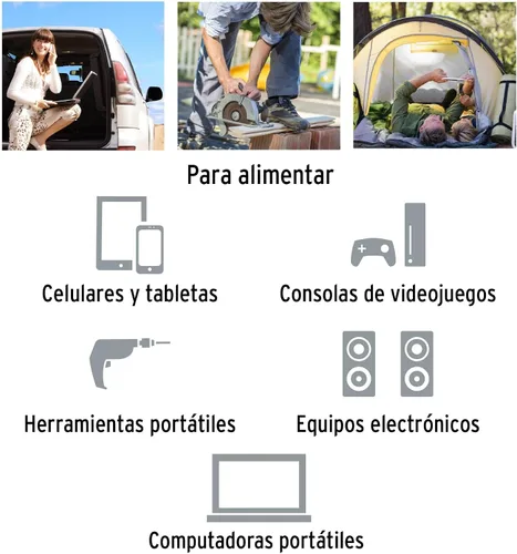Vista 4 de Truper Inversor de corriente 10491 / INCO-1000-1000 W con puerto de carga USB