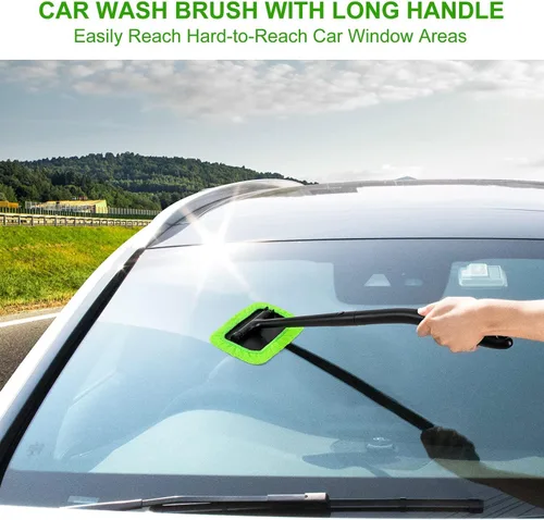 Vista 4 de Herramienta Limpiadora de Parabrisas Xindell – Kit de Limpieza de Ventanas Interiores de Automóvil con Mango Desmontable de 22", Escobilla