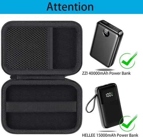 Vista 3 de khanka Estuche rígido para cargador portátil ZZI Tamaño de bolsillo 40000mAh Power Bank/HELLEE Cargador portátil con cable integrado, banco