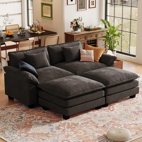 Vista 36 de CDCASA Silla de acento de gran tamaño de 50'' con otomana Asiento extra ancho y profundo estilo sofá nube para sala de estar, dormitorio, rincón