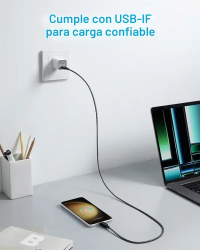 Vista 4 de Anker Cable USB C a USB C, cable de carga rápida tipo C