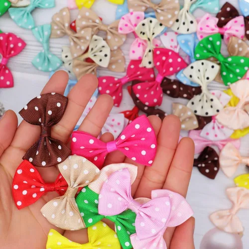 Vista 4 de 100 cintas de grogrén para manualidades, pinzas para el cabello para niños, accesorios para el cabello (multicolor, 1.97 pulgadas)