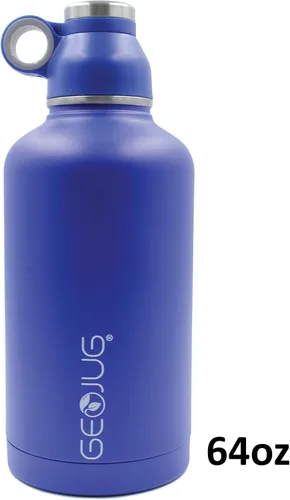 Vista 8 de Brentwood GeoJug - Botella de agua de acero inoxidable aislada al vacío, boca ancha con tapa sin BPA