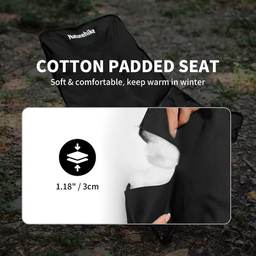 Vista 4 de Naturehike Silla de camping acolchada con asiento acolchado