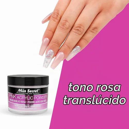 Vista 6 de Mia Secret Professional - Sistema de uñas acrílicas, polvo acrílico rosa, 2 onzas