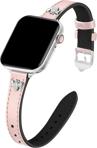 Vista 45 de JR.DM Correas de cuero delgadas compatibles con Apple Watch Band 1.496 in 1.575 in 1.614 in 1.654 in 1.732 in 1.772 in 1.811 in 1.929 in, correa