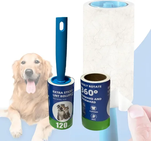 Vista 6 de Recambio para quitar pelusa de 120 hojas, rodillo de pelusa para ropa y muebles, removedor de pelusa adhesivo para pelo de mascotas, herramienta