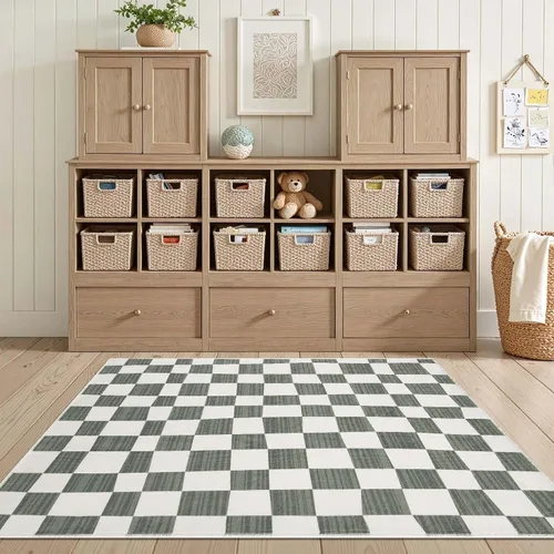 Vista 81 de jinchan Alfombra a rayas de 2 x 3 para entrada, alfombra de cocina, tapete pequeño, antideslizante, ligero, de bajo perfil, decoración para entrada