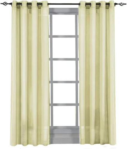 Vista 9 de Royal Hotel Bedding Lujo Abri - Ojal superior, cortinas transparentes aplastadas, 84 pulgadas de largo, lavanda, juego de 2
