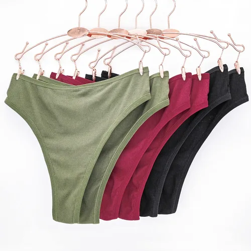 Vista 3 de PSEFNAGX Bragas de tanga transpirables sin costuras para mujer, ropa interior regular y talla grande