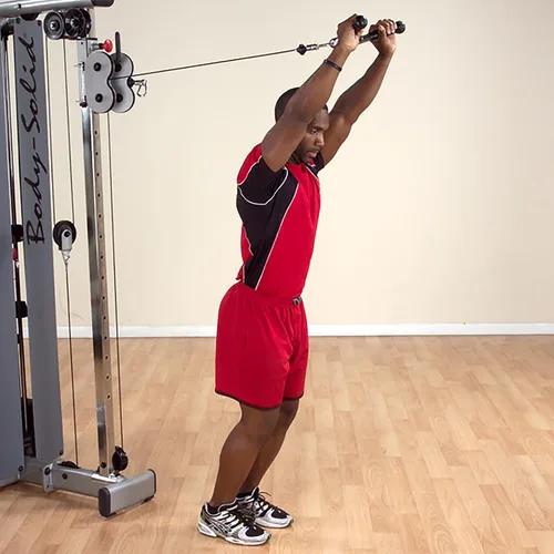 Vista 4 de Body-Solid Tools MB507RG Pro-Grip - Accesorio de barra en V equilibrado para máquinas de cable, entrenamiento de bíceps y tríceps
