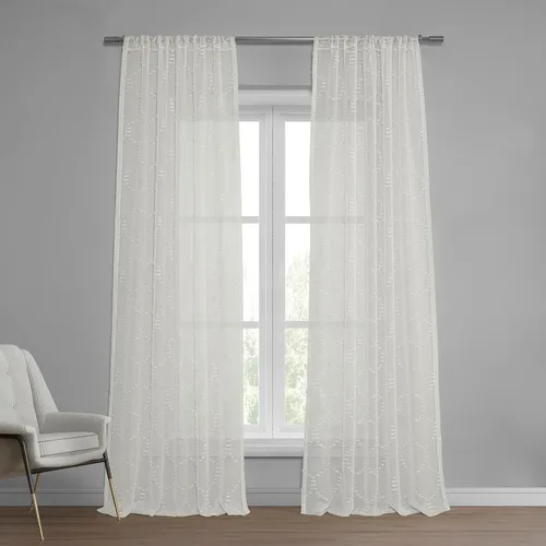 Vista 9 de HPD Half Price Drapes SHCH-11729-84 - Cortina transparente de lino con estampado (1 panel), 50 x 84, Avignon Vine
