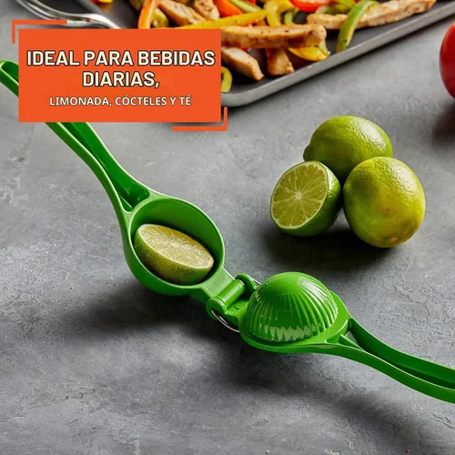 Vista 7 de IMUSA Juego de exprimidores manuales de lima y limón, exprimidor de cítricos para máxima extracción, aluminio, amarillo y verde