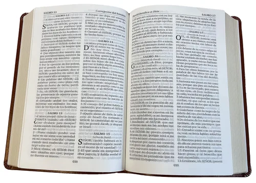 Vista 2 de Brown Leatherette Spanish Bible (Valera 1602 Purified) Biblia Símil Cuero Marrón (Valera 1602 Purificada)