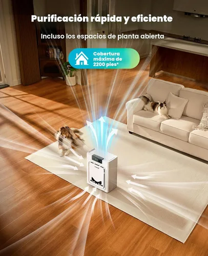 Vista 3 de oneisall Purificadores de aire para mascotas domésticas con filtros HEPA lavables de doble cara, habitaciones grandes de hasta 2200 pies cuadrados
