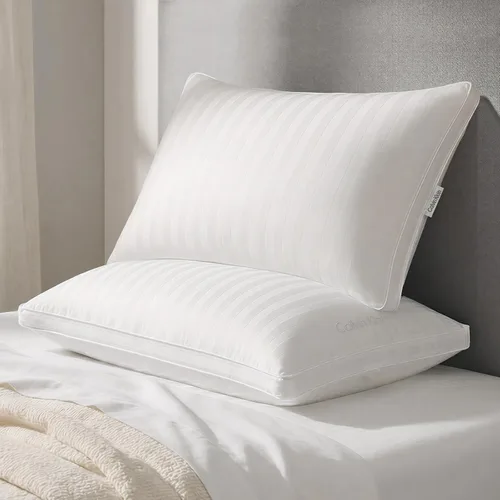 Vista 8 de Calvin Klein Bed Pillows Queen Size Set of 2, Medium Soft Gusseted Pillow