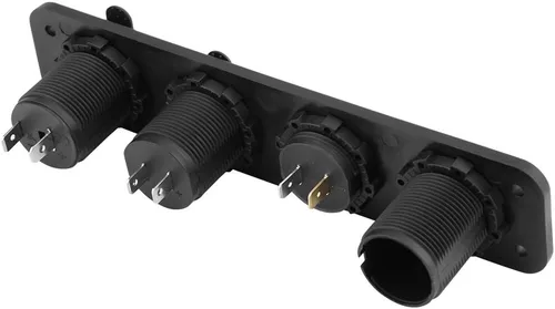 Vista 9 de 12 24V LED Dual USB Voltímetro Encendedor de cigarros Toma de corriente Interruptor de panel de 4 agujeros, toma de corriente dual USB, voltímetro