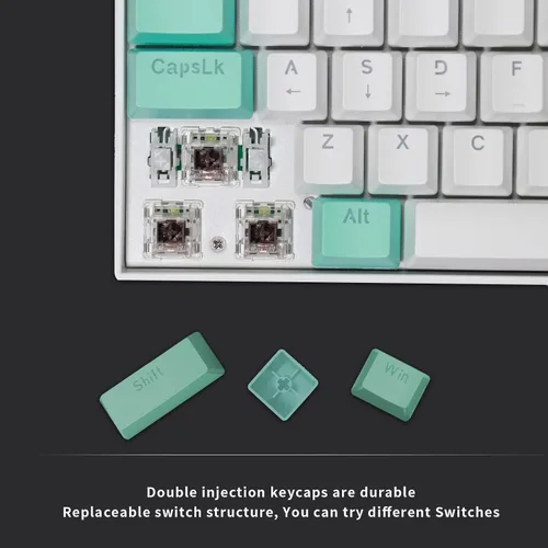 Vista 3 de Teclado mecánico de 89 teclas retroiluminación LED sin llave con teclado Nampad para juegos, teclado de computadora con cable USB con TKL Tenkeyless