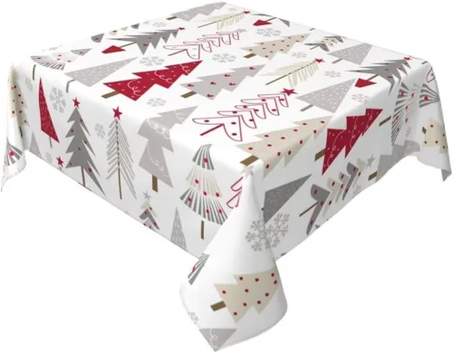 Vista 36 de Mantel floral azul marino de 54 x 54 pulgadas, mantel cuadrado de flores azul oscuro y blanco, mantel de poliéster para fiestas de vacaciones