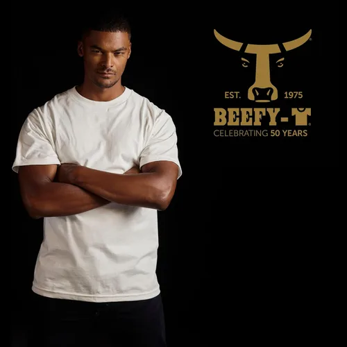 Vista 8 de Hanes Men's Beefy-t T-Shirt, Heavyweight Cotton Tee, 1 Or 2 Pack, Big & Tall
