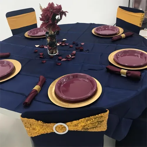 Vista 6 de KEILEOHO Paquete de 60 bandas de lentejuelas para sillas de 14 x 6 pulgadas, lazos dorados para silla, bandas decorativas con purpurina