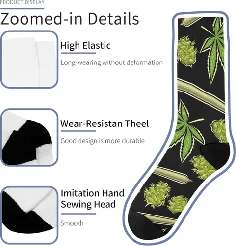 Vista 6 de Calcetines Kawaii Weed Leaf Calcetines de botas para hombre
