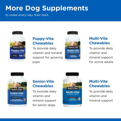 Vista 6 de Nutri-Vet Adult-Vite Plus Dog Multivitamínico Masticable suave, suplemento diario para perros con vitaminas minerales y antioxidantes, apoya