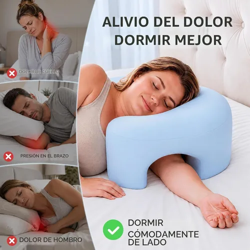 Vista 2 de AM AEROMAX - Almohada de espuma viscoelástica con agujero para el brazo, 7 pulgadas, color azul Cervical/neck/shoulder/rotator cuff pain relief