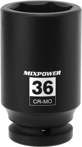 Vista 11 de MIXPOWER Zócalo de impacto poco profundo de 3/4", 1.181 in, CR-MO, métrico, 6 puntos, tuerca de eje de grado de impacto para una fácil extracción